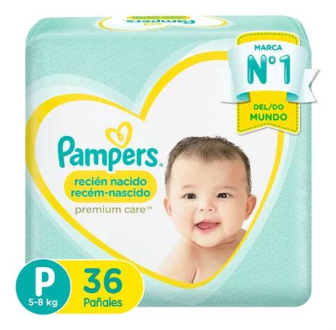 1 Paquete Pañales Pampers Premium Care 36 Unidades Talla P Género Sin