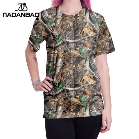 Nadanbao New Style Hunt Festival Women T Shirt Camouflage High Quality