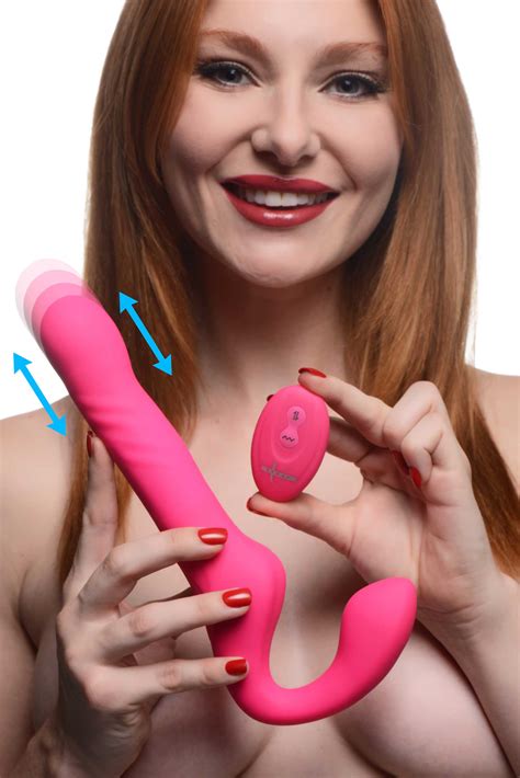 X Thrusting And Vibrating Strapless Strap On With Remote Control Sex Toy Distributing