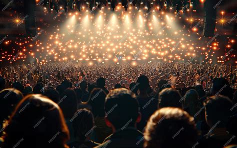 Premium Photo | Crowd at concert Cheering crowd in front of bright ...