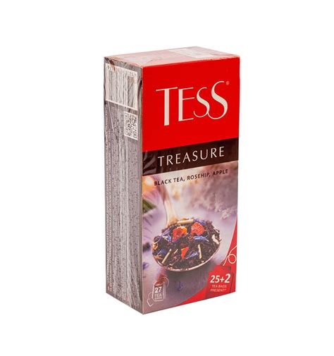 Чай (27 ф/п х 1,5г) Tess Treasure чорний з шипшиною, яблуком, пелюстк ...