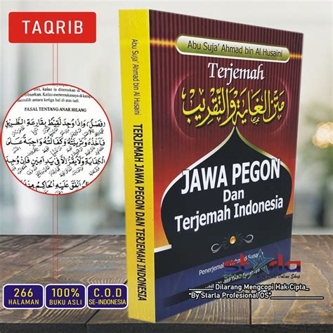 Terjemah Kitab Taqrib Lengkap Arab Jawa Pegon And Indonesia Tebal Jelas