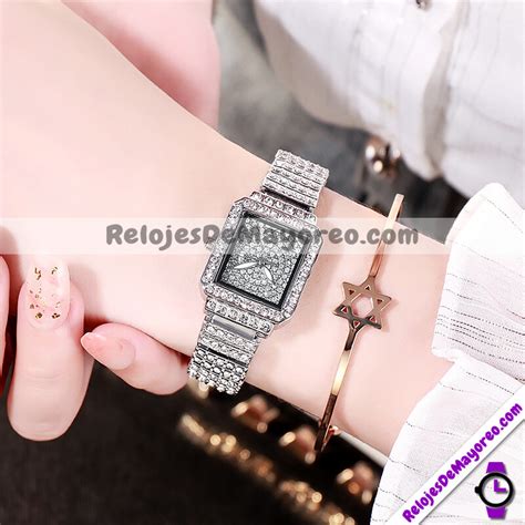 Reloj De Metal Eslabones Con Caratula En Dise O Diamantes Con