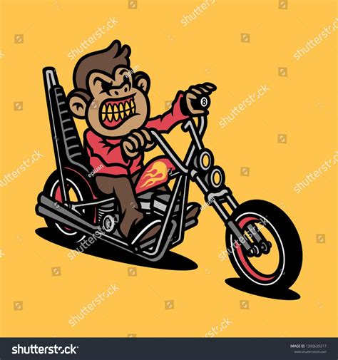 Chopper Bikes Monkey Illustration Motorcycle Ad Aff Bikes Chopper