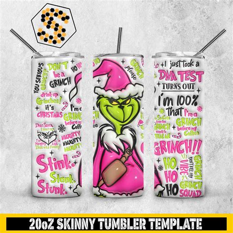 D Grinchy And Bougie Inflated Tumbler Wrap Svgbees