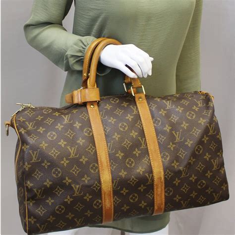 Louis Vuitton Keepall 45 Monogram Bandouliere Duffle Travel Bag