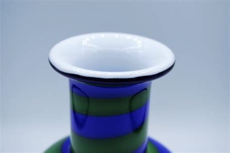 Alsterfors Per Olof Strom Vase In Blue Green And Yellow Signed 1969