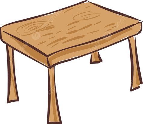 Vector Or Color Illustration Of A Dining Table Made Of Wood Vector