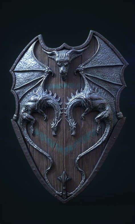 Dragon_Shield_Textured, Ionut-Ovidiu Covaci | Dragon shield, Dragon armor, Fantasy armor