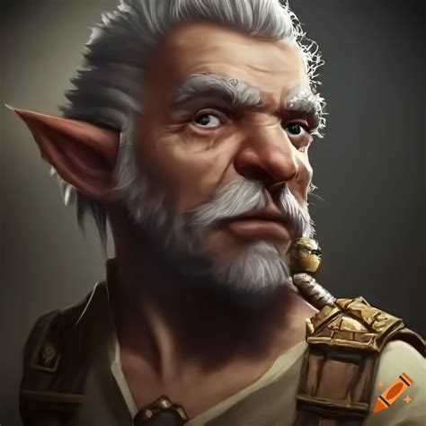 Photorealistic Portrait Of A Male Rock Gnome From Dungeons And Dragons On