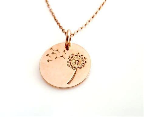 Silver Necklace Pusteblume Rosegold Dandelion Chain Pusteblume