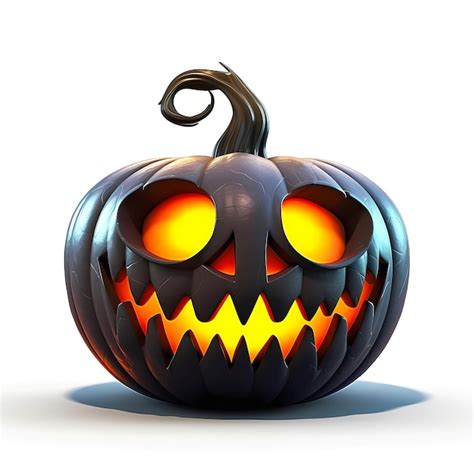 Calabaza Negra De Halloween Con Una Cara Aterradora Sobre Un Fondo