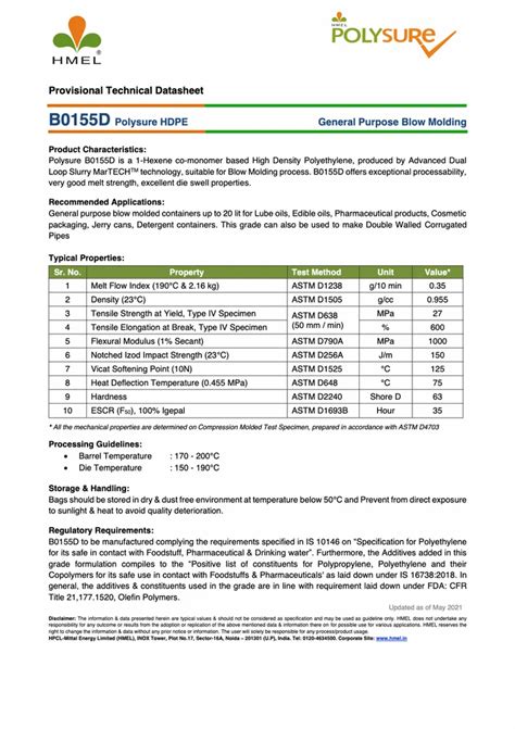 White HMEL B0155D HDPE Blow Moulding Granule At Rs 92 Kg In Thane ID