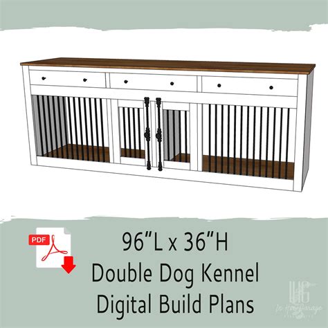 Dog Crate Furniture Plans Wood Dog Kennel Furniture Double - Etsy