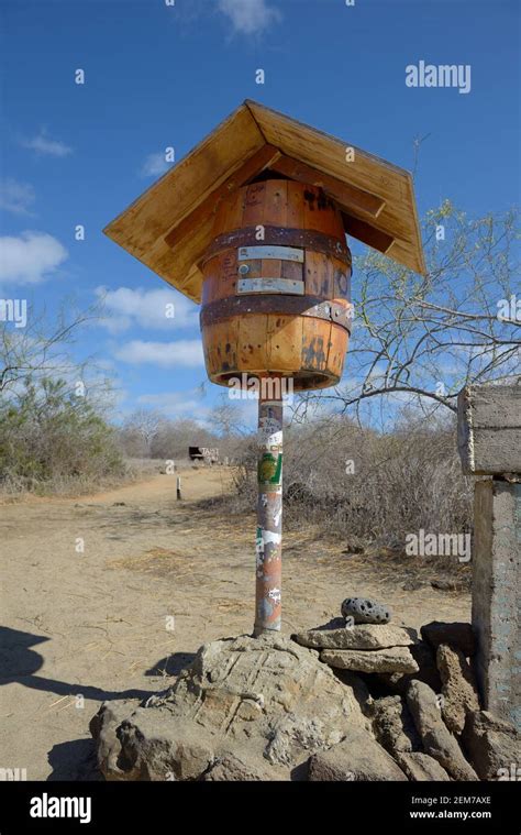 The Post Office Barrel At Post Office Bay Floreana Island Galapagos