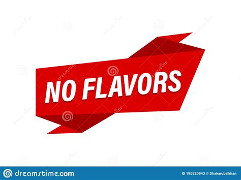 No Flavors Written Red Flat Banner No Flavors Stock Vector