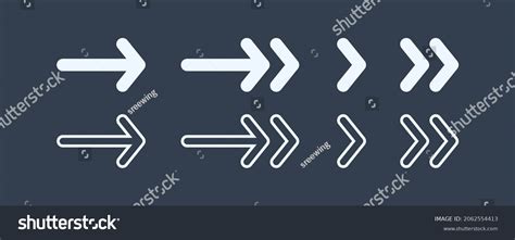 Set Arrow Icons White Filled Outline Stock Vector (Royalty Free ...