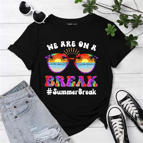 We Are On A Break Teacher Glasses Hello Summer Break Groovy Tie Dye PC