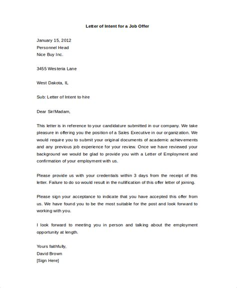 letter  intent samples  ms word  excel