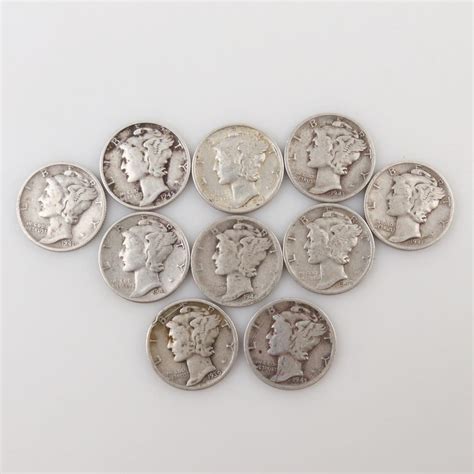 10 Mercury Silver Dimes | Property Room