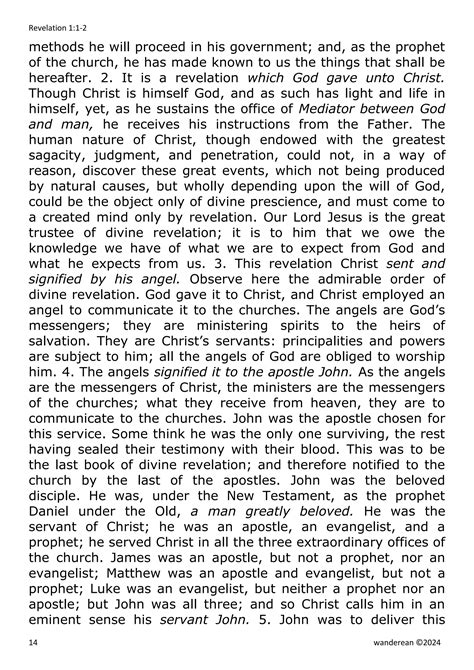 Revelation 1:1-2 - Collection of Biblical Commentaries | PDF