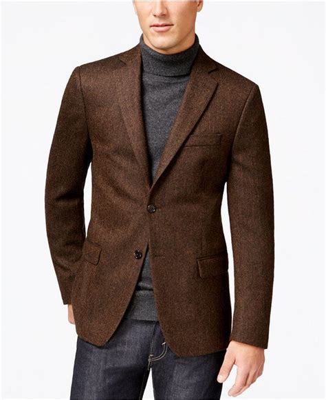 350 Lauren Ralph Lauren Brown Herringbone Soft Classic Fit Jacket