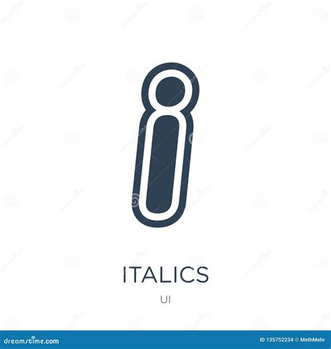 Italics Icon In Trendy Design Style Italics Icon Isolated On White