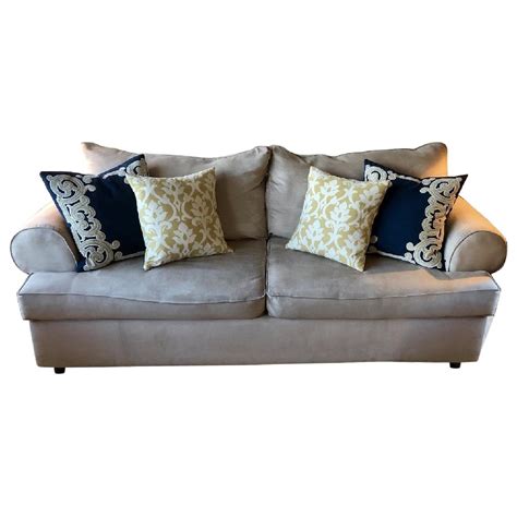 Beige Microfiber Sofa Aptdeco