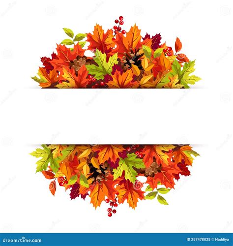 Banner With Colorful Autumn Leaves Vector Illustration Stock Vector