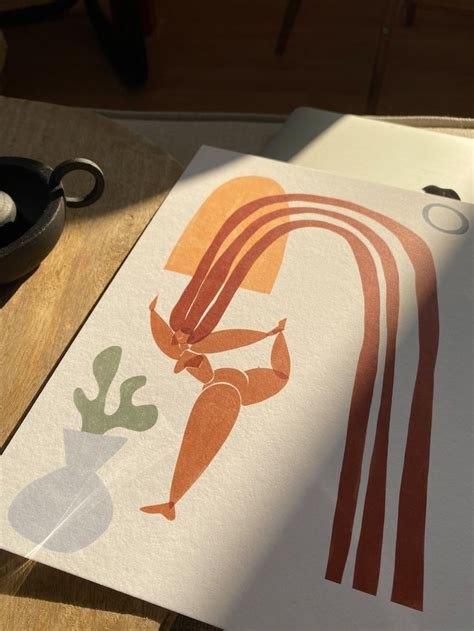 Henri Matisse Print Inspired Abstract Female Yoga Poster Naked Woman Body Positive Art Female