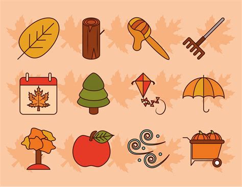 Autumn Season Icon Set 1432022 Vector Art At Vecteezy