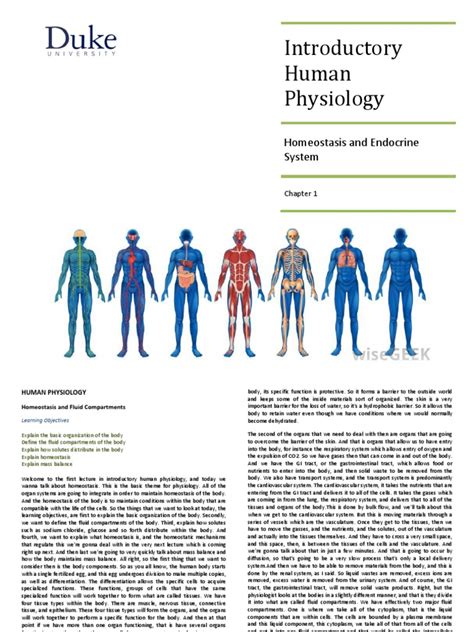 Introductory Human Physiology DUKE UNIVERSITY | Download Free PDF ...