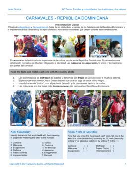 Carnavales - Scaffolded Cultural Activity: Familias y Comunidades | Made By Teachers