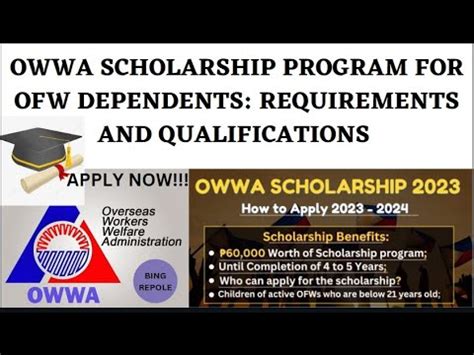 OWWA SCHOLARSHIP PROGRAM FOR OFW DEPENDENTS REQUIREMENTS AND