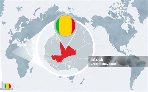 拡大されたマリと太平洋中心の世界地図マリの国旗と地図 アイコンのベクターアート素材や画像を多数ご用意 アイコン アフリカ