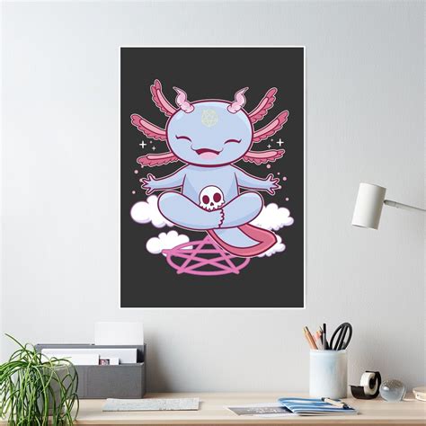 Axolotl Kawaii Pastel Goth Cute Creepy Aesthetic Poster For Sale By