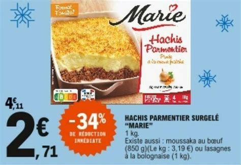 Promo Hachis Parmentier Surgel Marie Chez E Leclerc