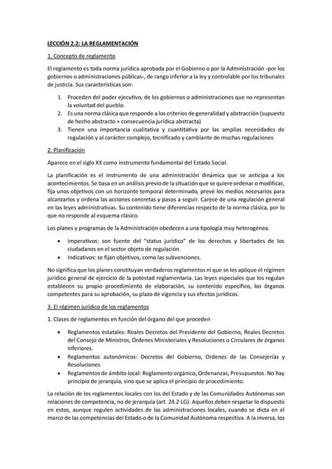 Lección 2 Parte 2 LAW LECCIÓN 2 LA REGLAMENTACIÓN Concepto de