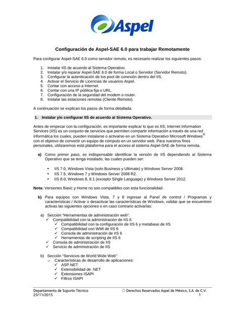 Pdf Configuracion De Aspel Sae Para Trabajar Remotamente