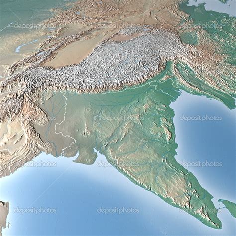 Mapa De Las Montañas De La India Y El Himalaya — Foto De Stock © Vampy1