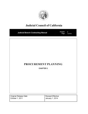 Fillable Online Courts Ca Chapter Procurement Planning California