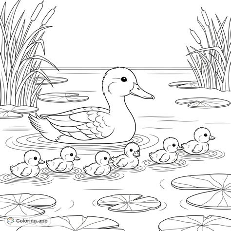 mother duck  ducklings coloringapp