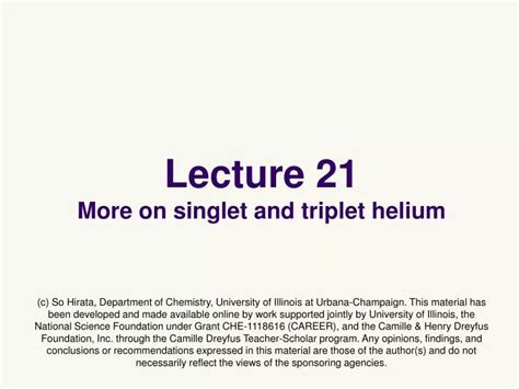 Ppt Lecture More On Singlet And Triplet Helium Powerpoint