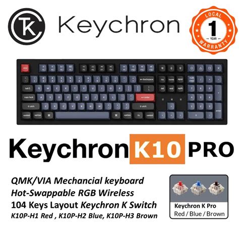 Red In Stock Keychron K Pro Rgb Hot Swappable Wireless Mechanical Keyboard Keychron K