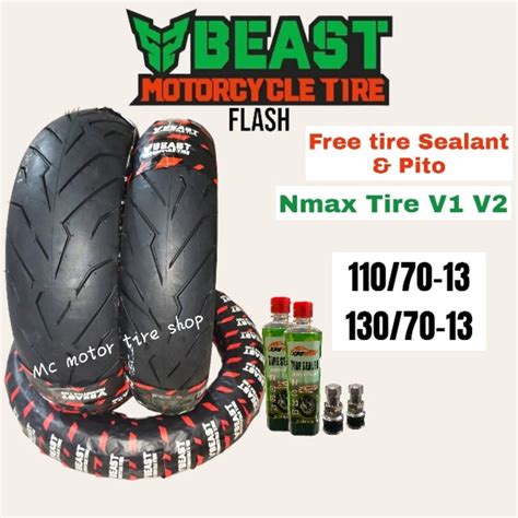 Beast Tire Tubeless For Nmax V V Free Tire Sealant Pito Shopee