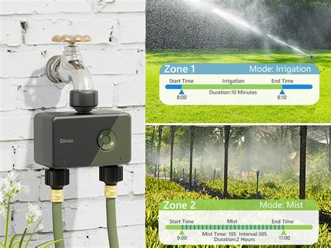 Diivoo Programmateur Arrosage WiFi 2 Voies Avec Passerelle RFID