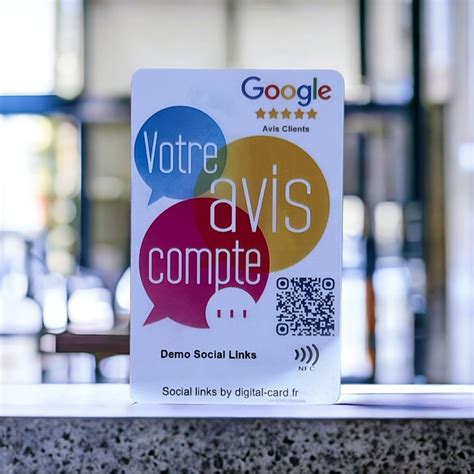 Carte PVC NFC Avis Google Digital Card