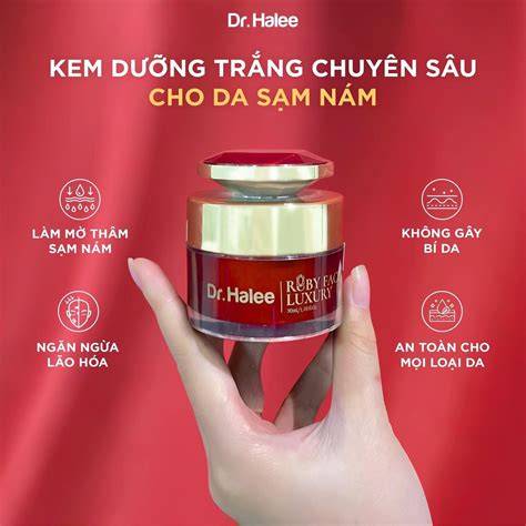 Kem Face Ruby LỰu ĐỎ DƯỠng TrẮng ChuyÊn SÂu Ban ĐÊm Dr Halee