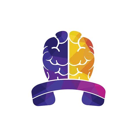 Modèle De Conception De Logo Vectoriel Appel Cerveau Vecteur Premium