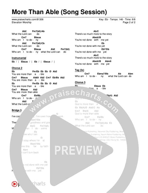 More Than Able (Song Session) Chords PDF (Elevation Worship) - PraiseCharts